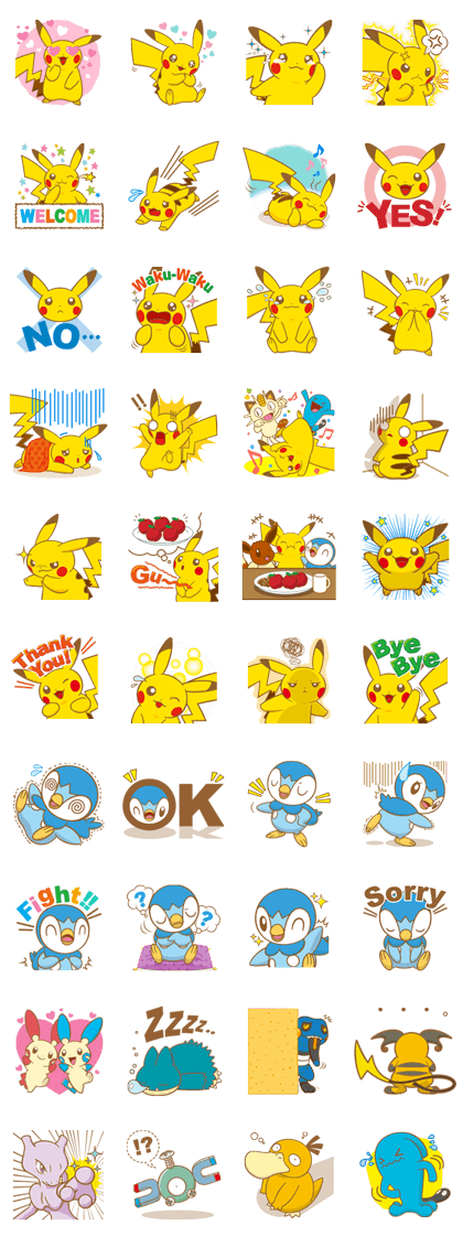 Pokemon 1 2 Animated Sticker for LINE WhatsApp 