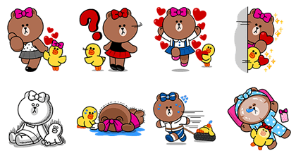 CHOCO and Sally s Happy Life Sticker for LINE WhatsApp 