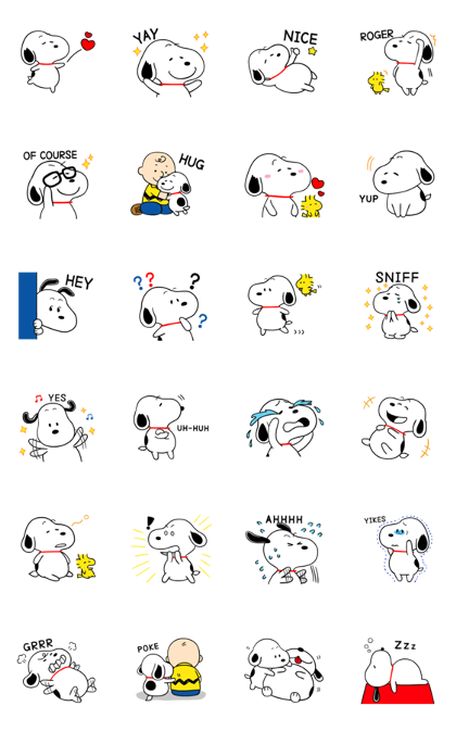 Snoopy Onomatopoeia Stickers Line Whatsapp Sticker Png