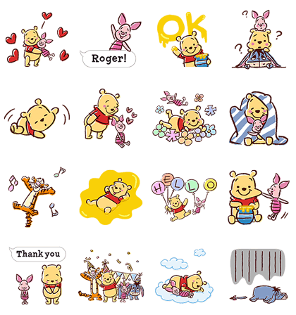 Winnie The Pooh Pop-Up Sticker for WhatsApp, Telegram — iPhone