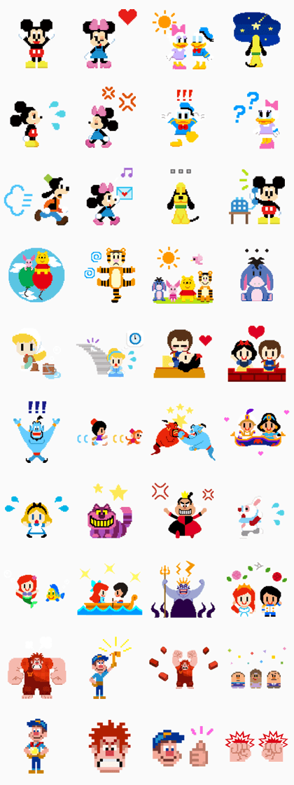 Disney 8bit Sticker for LINE WhatsApp Telegram Android 