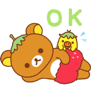 Rilakkuma Strawberry Sweetness Sticker for LINE 