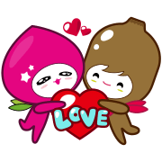 momo co & Dr. kiwi -LOVE Story Sticker for LINE & WhatsApp | ZIP: GIF & PNG