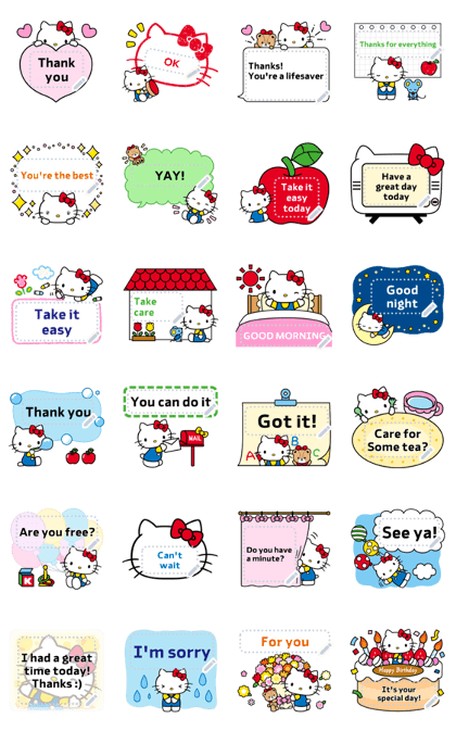 Hello Kitty Message Stickers Sticker For Line Whatsapp Telegram Android Iphone Ios