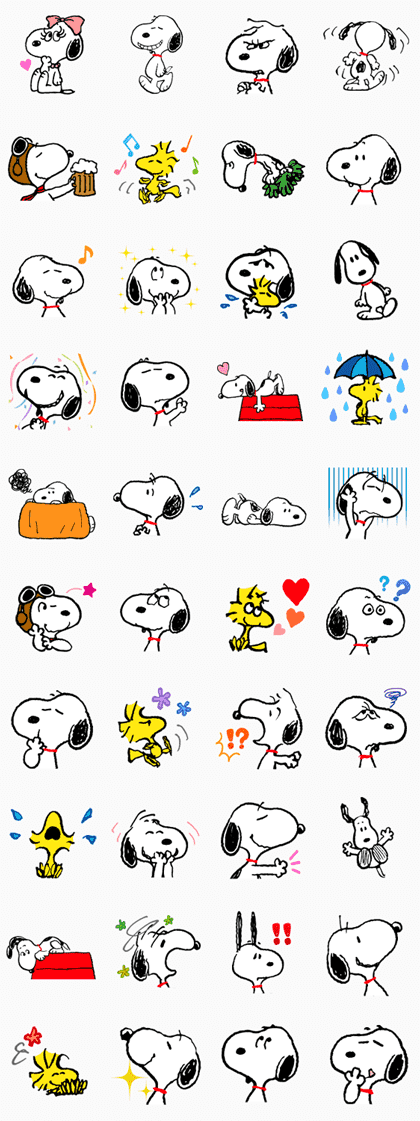 Snoopy Stickers: LINE WhatsApp GIF PNG