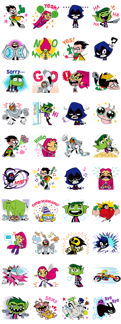 Teen Titans Go Sticker for LINE WhatsApp Android 