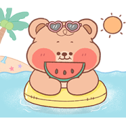 Onnie Bear Animated Sticker for LINE & WhatsApp | ZIP: GIF & PNG