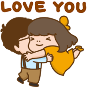 Aida & Kiki in Love Sticker for LINE & WhatsApp | ZIP: GIF & PNG