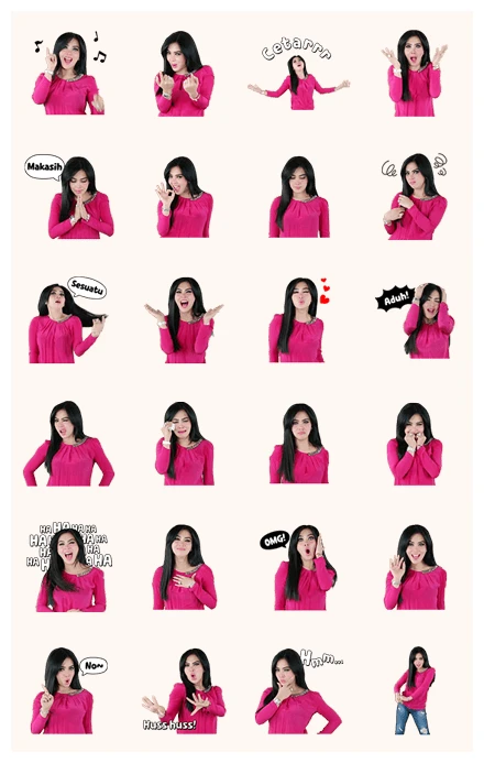 Oh So Fabulous Syahrini! WhatsApp Sticker PNG