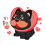 KATA Black Frenchie LINE WhatsApp Sticker GIF PNG