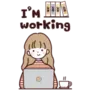 Cute Girl “Ami”: Polite office girl LINE WhatsApp Sticker GIF PNG